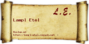 Lampl Etel névjegykártya